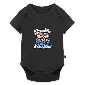 Chemise de nuit officielle Otter Family Hommes Femmes - Body à manches courtes Premium Bébé - noir - Devant