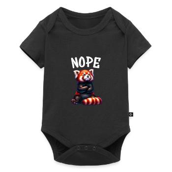 Panda roux Drôle de dicton Nope Renard de Feu - Body à manches courtes Premium Bébé - noir - Devant