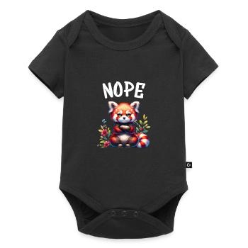 Panda roux Drôle de dicton Nope Renard de Feu - Body à manches courtes Premium Bébé - noir - Devant