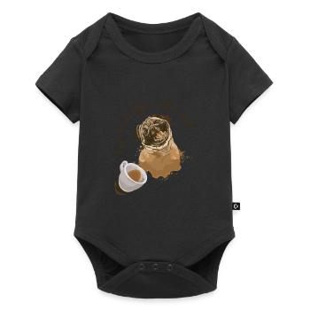 Möpse Und Kaffee Sind Alles, Was Ich Brauche - Baby Premium Kurzarmbody - Schwarz - Vorne