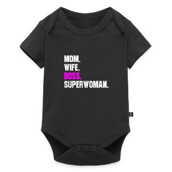 Maman Femme Boss Superwoman - Body à manches courtes Premium Bébé - noir - Devant