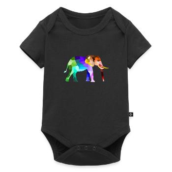 Colorful rainbow elephant gift animals - Baby Premium short-sleeve bodysuit - black - Front