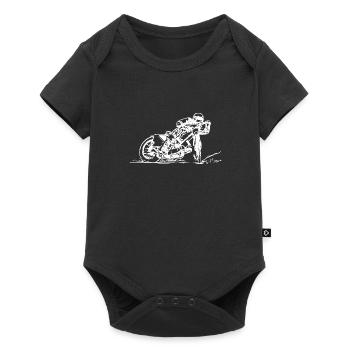 grass track white - Baby Premium short-sleeve bodysuit - black - Front