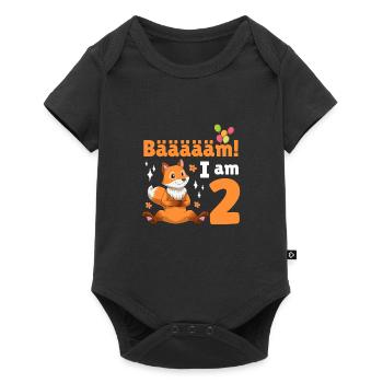2Nd Birthday Fox Themed Birthday Party 2 Years Old - Baby Premium short-sleeve bodysuit - black - Front