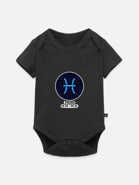 Pisces 20.02.-20.03. - Baby Premium Kurzarmbody - Schwarz