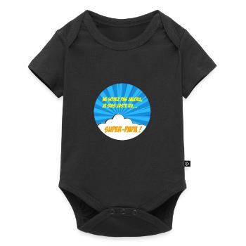 Super-papa, super-héros. Meilleur papa. BD comics - Body à manches courtes Premium Bébé - noir - Devant