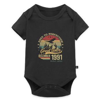 33 years old Aged to perfection born: December 1991 - Baby Premium short-sleeve bodysuit - black - Front