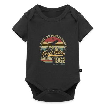 62 years old Aged to Perfection born: January 1962 - Baby Premium short-sleeve bodysuit - black - Front