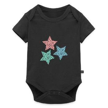 STERN. STERNE. STERN. STERNE. FEST. JAHRESTAG - Baby Premium Kurzarmbody - Schwarz - Vorne