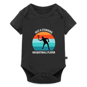 Racqueetball - Body à manches courtes Premium Bébé - noir - Devant