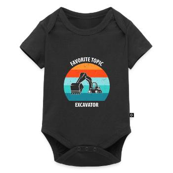 Bagger Baggerfahrer Baggerwagen - Baby Premium Kurzarmbody - Schwarz - Vorne