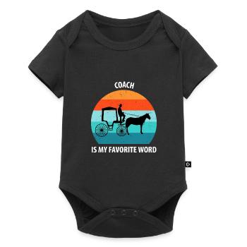 Coachman Carriage Horse-drawn carriage Carriage - Baby Premium short-sleeve bodysuit - black - Front