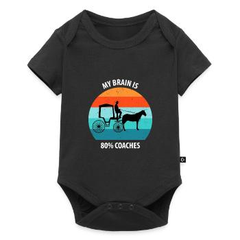 Coachman Carriage Horse-drawn carriage Carriage - Baby Premium short-sleeve bodysuit - black - Front