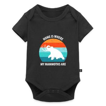 Drôle de mammouth de l’âge de pierre de l’âge de glace Design préhistorique - Body à manches courtes Premium Bébé - noir - Devant