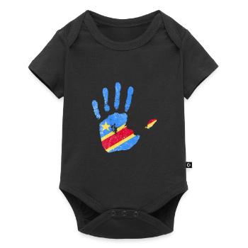 Congo Flag Hand - Stand with Congo - Baby Premium short-sleeve bodysuit - black - Front
