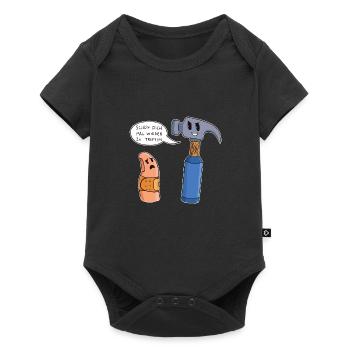 Lustige Hammer Auf Finger Aua Werkzeug Geschenk - Baby Premium Kurzarmbody - Schwarz - Vorne