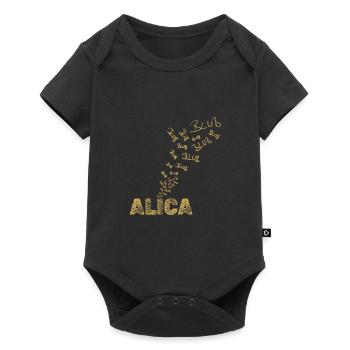 Geschenk für Alica - Baby Premium Kurzarmbody - Schwarz - Vorne