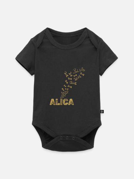 Geschenk für Alica - Baby Premium Kurzarmbody - Schwarz