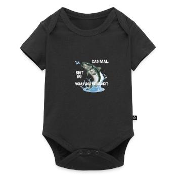 Fisch Spruch lustig - Baby Premium Kurzarmbody - Schwarz - Vorne