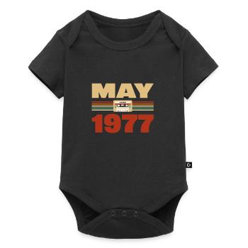 46th Birthday May Vintage 1977 Gift Idea - Baby Premium short-sleeve bodysuit - black - Front