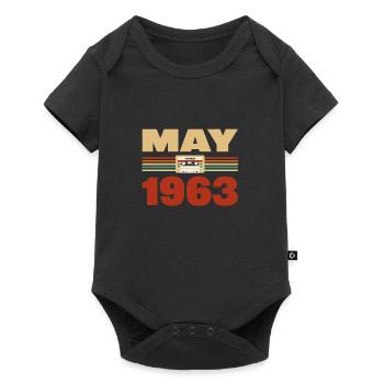 60e anniversaire mai millésime 1963 idée cadeau - Body à manches courtes Premium Bébé - noir - Devant