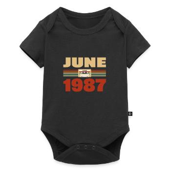 36th Birthday June Vintage 1987 Gift Idea - Baby Premium short-sleeve bodysuit - black - Front