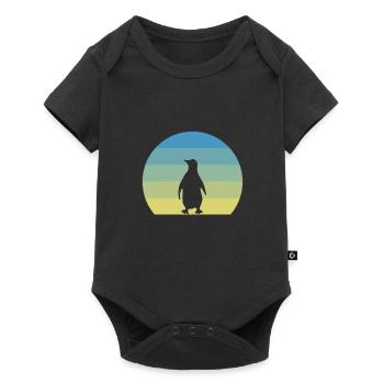 Pingouin vert rétro - Body à manches courtes Premium Bébé - noir - Devant