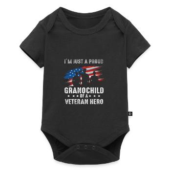 America Grandchild Funny Quote American Flag - Baby Premium short-sleeve bodysuit - black - Front