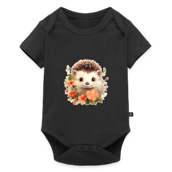 Süßer Igel - Baby Premium Kurzarmbody - Schwarz - Vorne