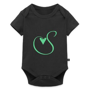Monogramme S Cœur Vigne - Body à manches courtes Premium Bébé - noir - Devant