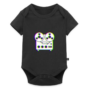 EDM Tricolor - Tape Recorder - Glitch - Rave Style - Baby Premium short-sleeve bodysuit - black - Front