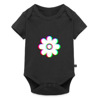 EDM Tricolor - Blossom 2 - Glitch - Rave Style - Baby Premium short-sleeve bodysuit - black - Front