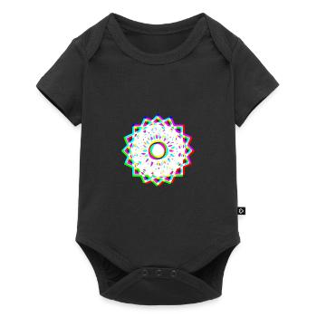 EDM Tricolor - Geometrical Mandala 2 - Glitch - Baby Premium short-sleeve bodysuit - black - Front