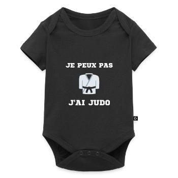 Je peux pas j'ai Judo Judoka Ceinture Noir Sport - Body à manches courtes Premium Bébé - noir - Devant