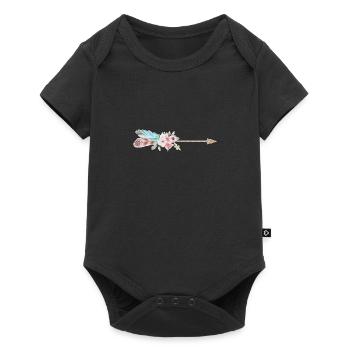 Arrow Feather Flowers personnalisable - Body à manches courtes Premium Bébé - noir - Devant