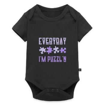 Everyday I'm Puzzl'n Jigsaw Puzzle Master Puzzling - Baby Premium short-sleeve bodysuit - black - Front