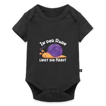 Schlafende Schnecke - Baby Premium Kurzarmbody - Schwarz - Vorne