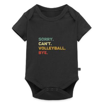 Sorry Can't Volleyball Bye Retro Lustiger Volleyball - Baby Premium Kurzarmbody - Schwarz - Vorne