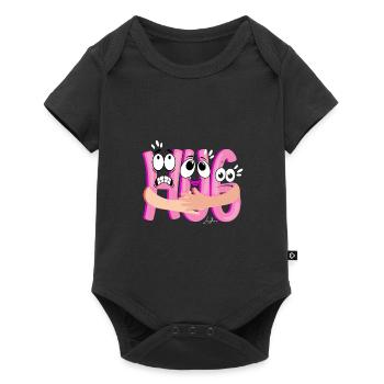 Pink Cartoon Kuscheln - Humorvoll - Baby Premium Kurzarmbody - Schwarz - Vorne
