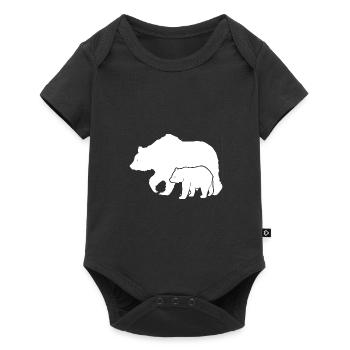 Bear animal wilderness bear cub with mother father - Baby Premium short-sleeve bodysuit - black - Front