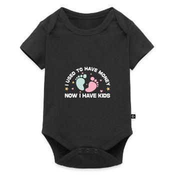 I used to have money Now I have children - Baby Premium short-sleeve bodysuit - black - Front