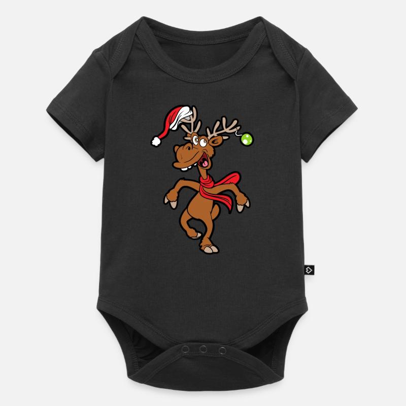 Drôle de renne - Body à manches courtes Premium Bébé - noir