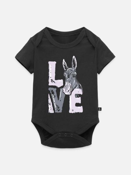 Esel - Baby Premium Kurzarmbody - Schwarz