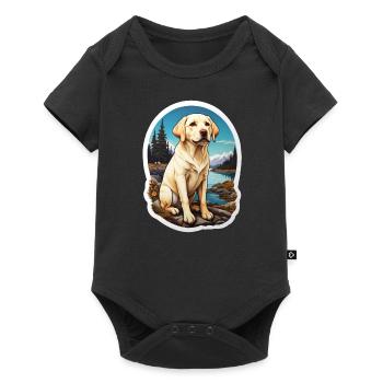 Labrador Retriever chiens autocollant - Body à manches courtes Premium Bébé - noir - Devant