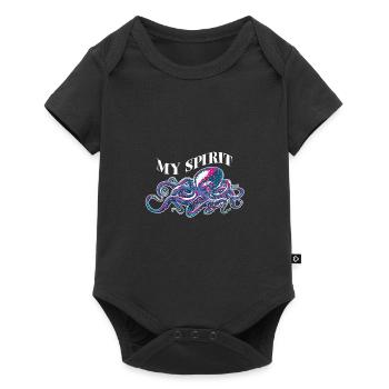 Oktopus Kalmar Oktopoden aus der Tiefsee - Baby Premium Kurzarmbody - Schwarz - Vorne