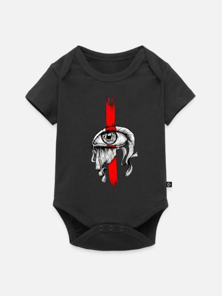 Rot eingefärbtes Auge - Baby Premium Kurzarmbody - Schwarz