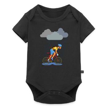 Racing bike bike commuter rain, bad weather - Baby Premium short-sleeve bodysuit - black - Front