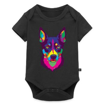 Cadeau de chien Kelpie - Body à manches courtes Premium Bébé - noir - Devant