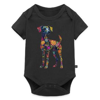 Whippet - Baby Premium Kurzarmbody - Schwarz - Vorne