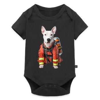 Bullterrier - Baby Premium Kurzarmbody - Schwarz - Vorne